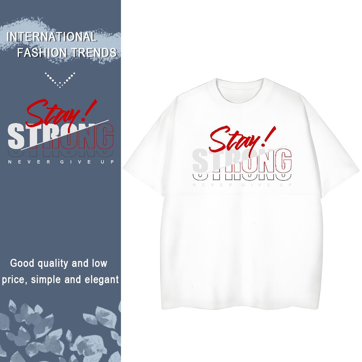 Soft Unisex Tshirts 230g Pure Cotton letter Daily Wear T-Shirts for Women Short Sleeve O-Neck Custom Print Oversized Clothes