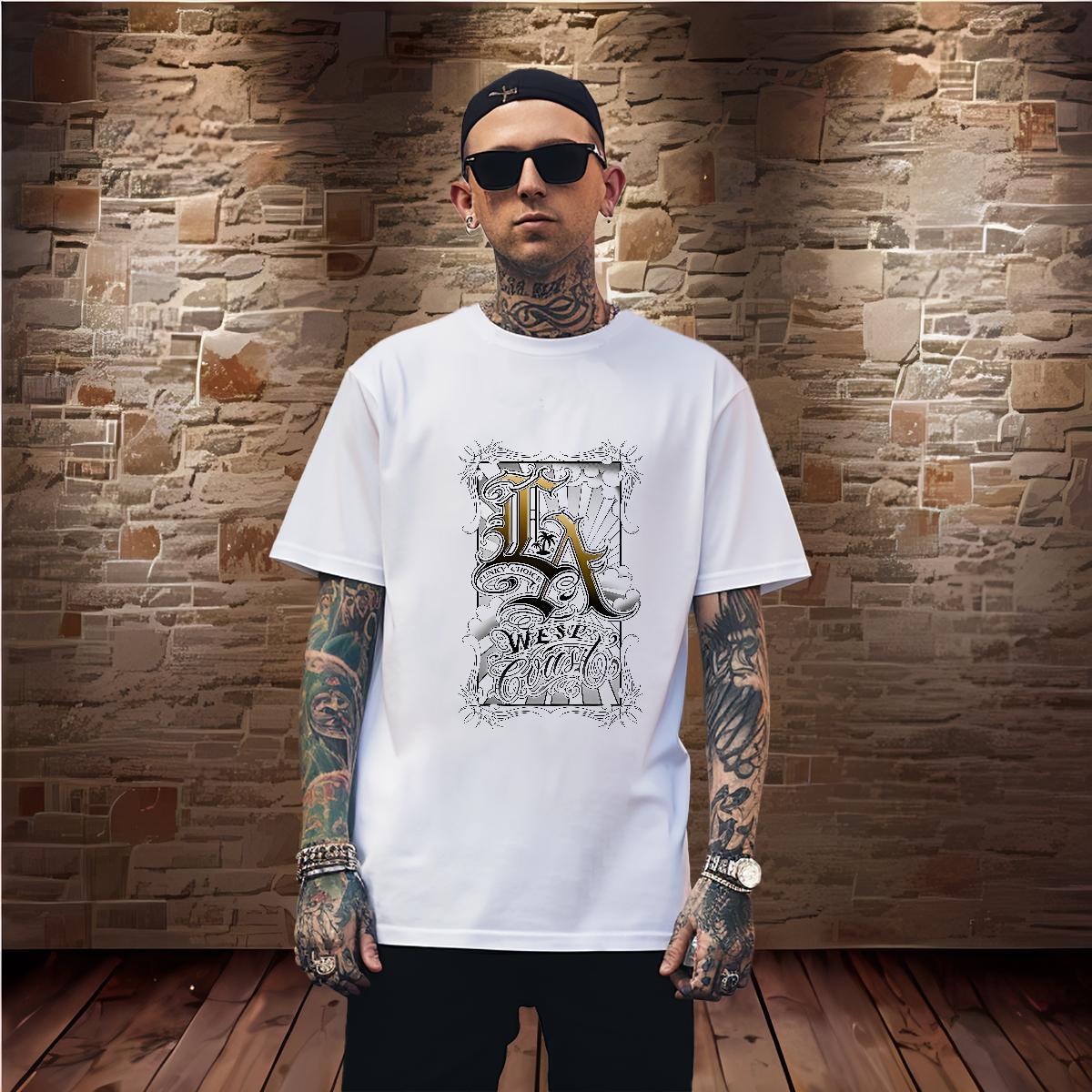 Cool Design Man T Shirts 230g Pure Cotton The Cross Hip Hop Oversized Breathable Short Sleeve Men Clothes T-Shirt Fashion Design Tops Shirt