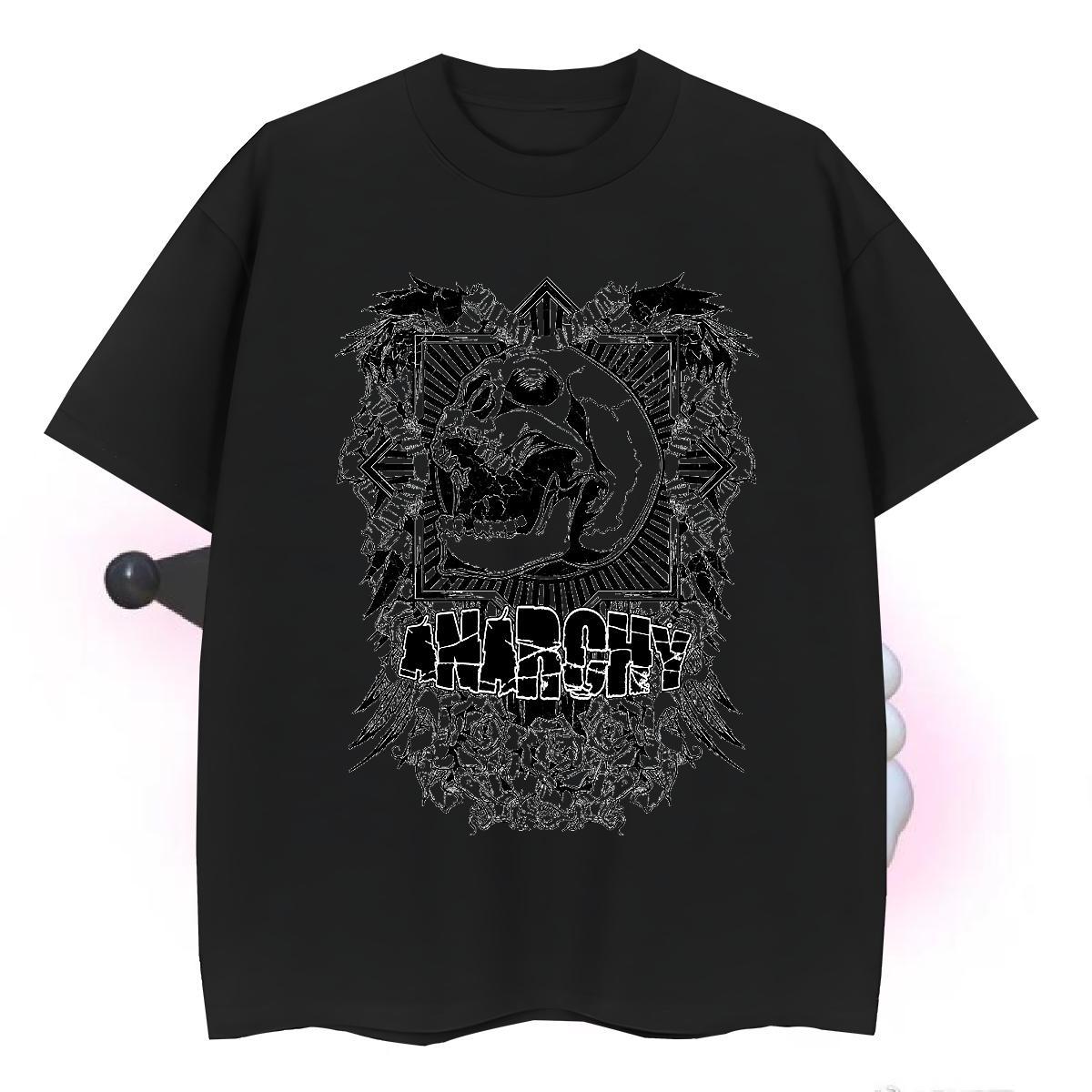 Unisex T Shirts Men 100% Cotton 230g skull High Street Hip Hop Custom Print Oversized Breathable Crew Neck Couples T Shirts New Designer Tops