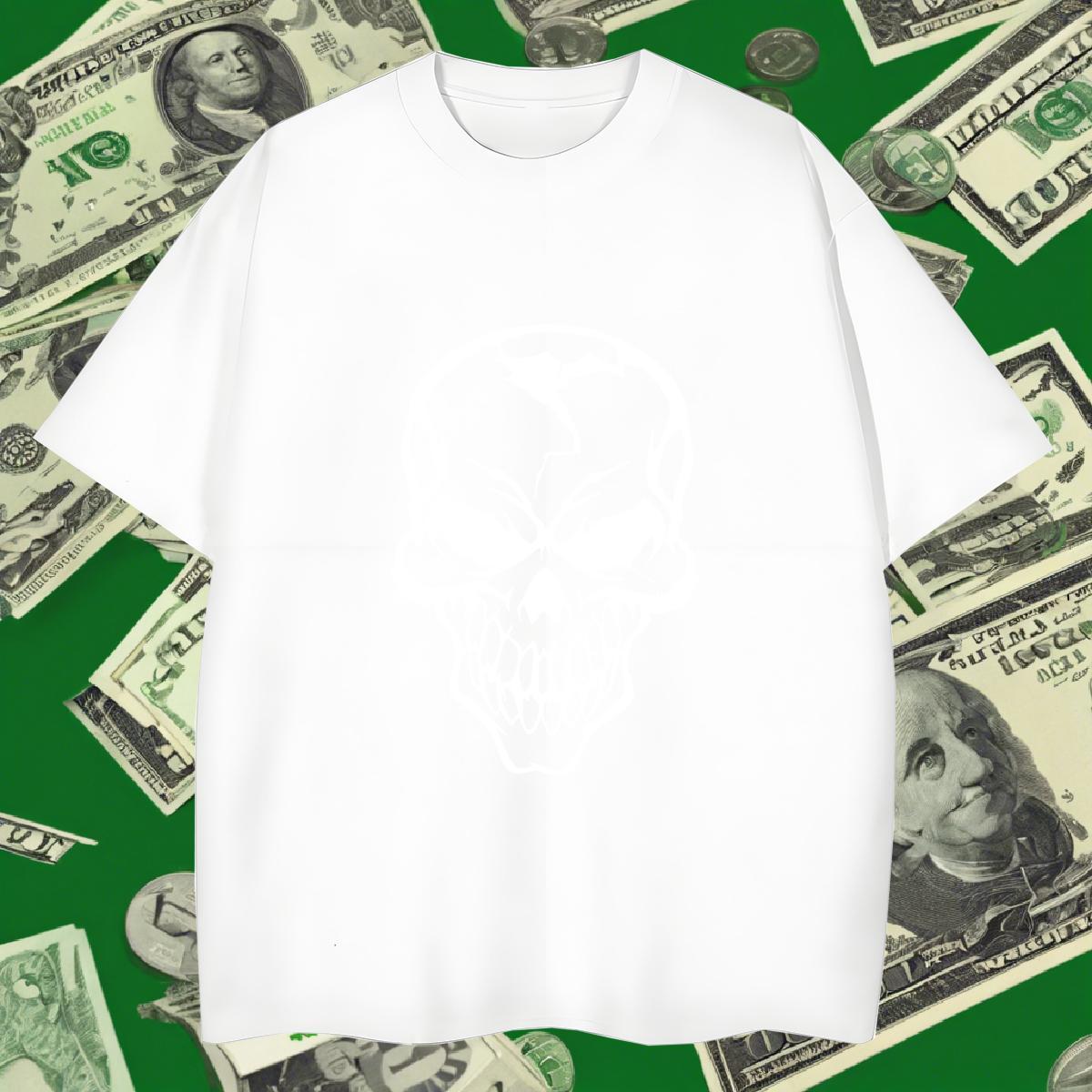 Cool Men T Shirts 230g Pure Cotton skull Beach DIY Anime Breathable Tshirt for Man Woman Designer Fashion Clothes