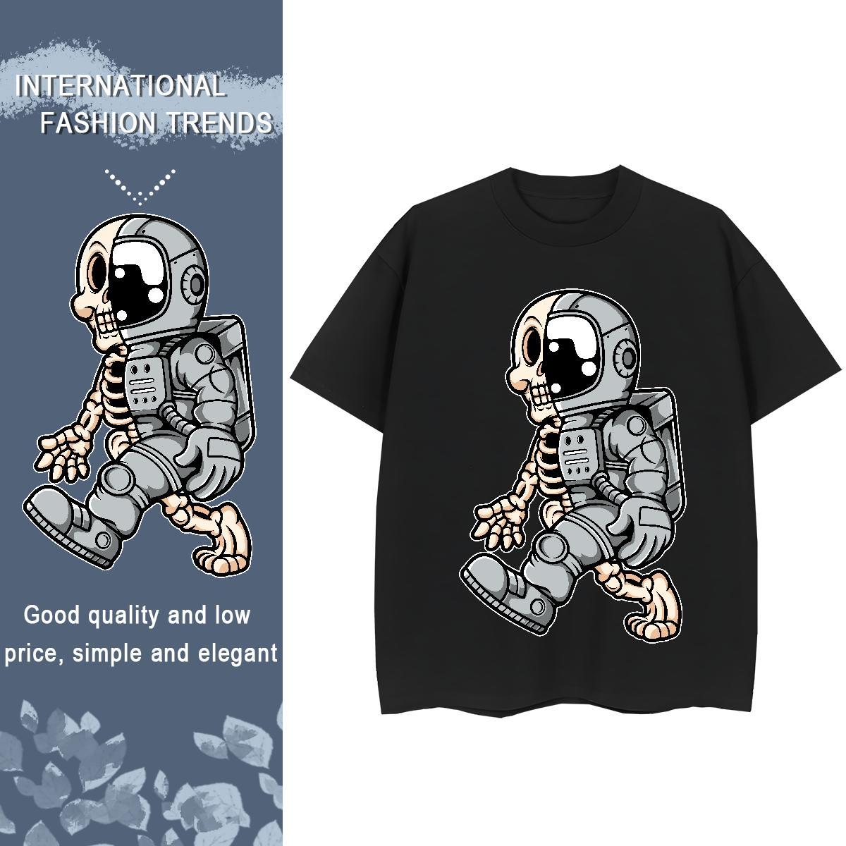 Brand Women Tshirts 100% Cotton 230g cosmonaut Casual Women T Shirts O Neck Short Sleeves Custom Cartoon Tops Tees
