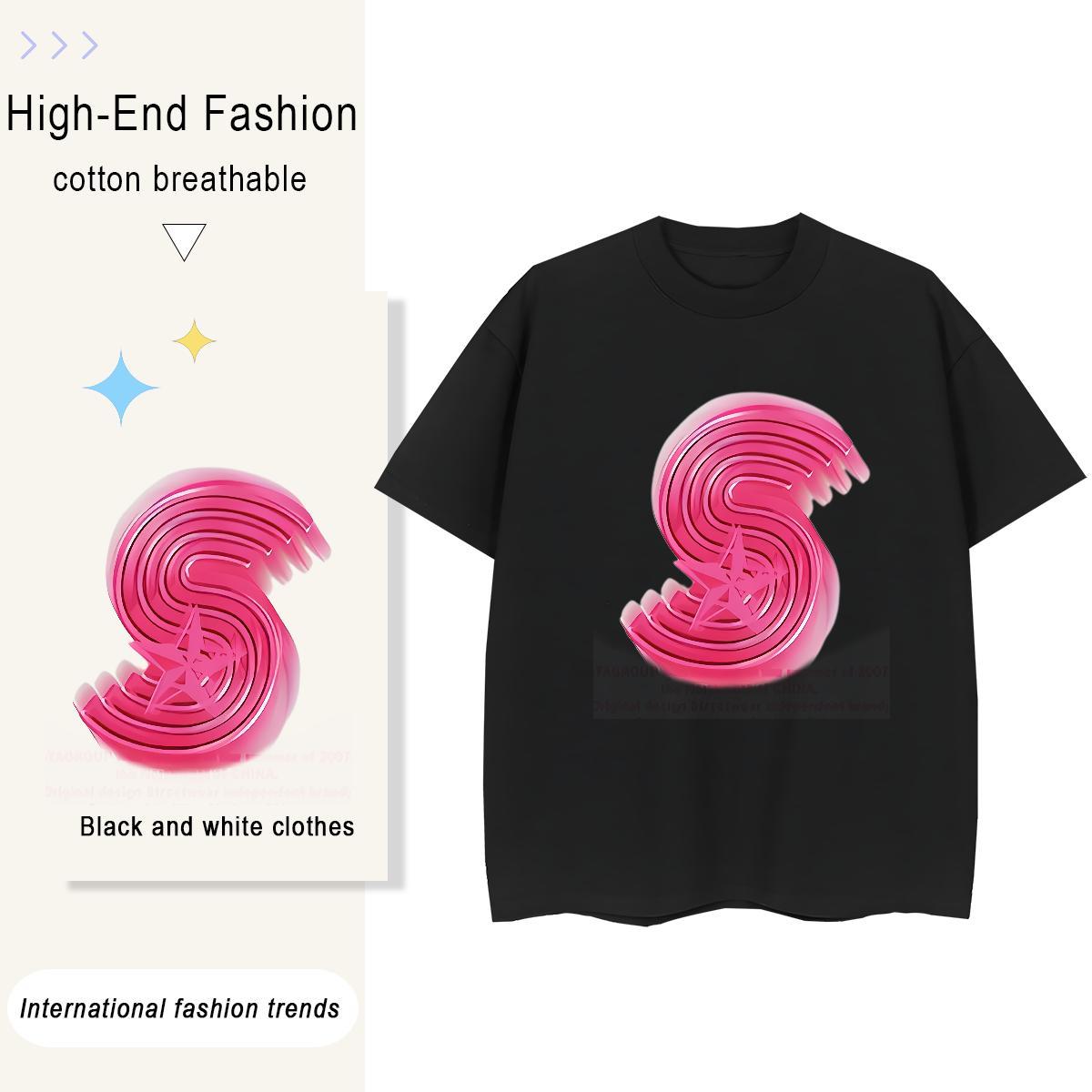 Popular Women Tees 230g Pure Cotton letter Daily Outfit T shirt Breathable Soft DIY Logo Tee Shirt
