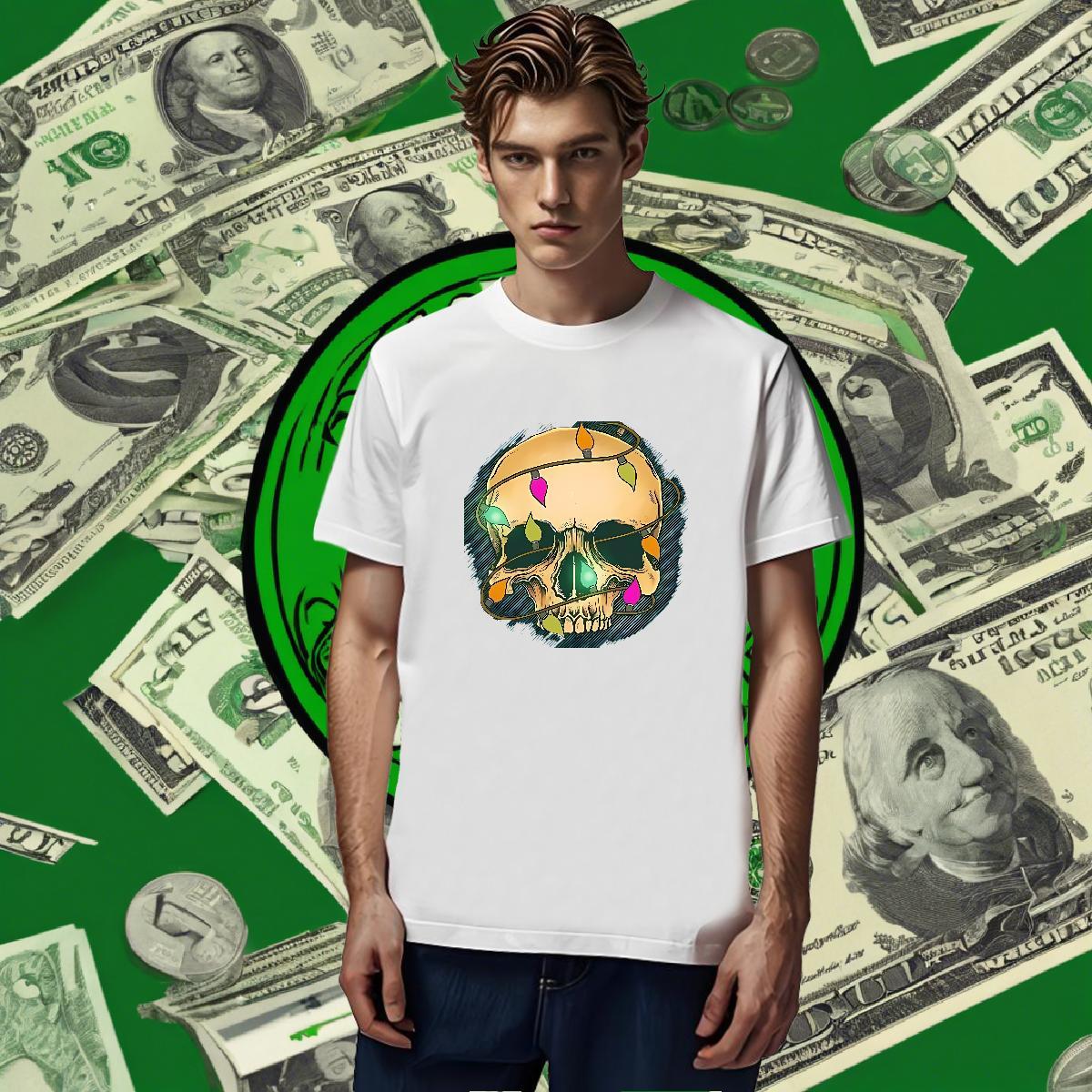 Comfortable T Shirts Men 230g Cotton skull Hip Hop Street Custom Big Size Breathable Short Sleeve Tshirts 2024 Designer Tee Shirt