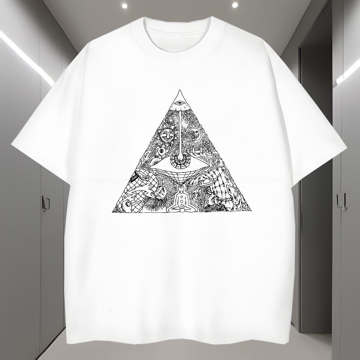 Soft T Shirt For Man 230g Cotton eye of the devil Summer Casual DIY Logo Oversized Pure Cotton Men Tshirts Brand Clothings