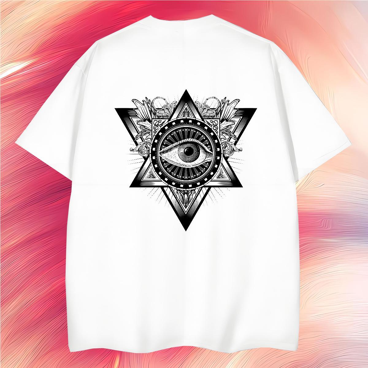 Wholesale T Shirt For Man 100% Cotton 230g eye of the devil Casual Daily Wear Oversized Short Sleeve Soft Men Tshirts Fashion Tees Shirts