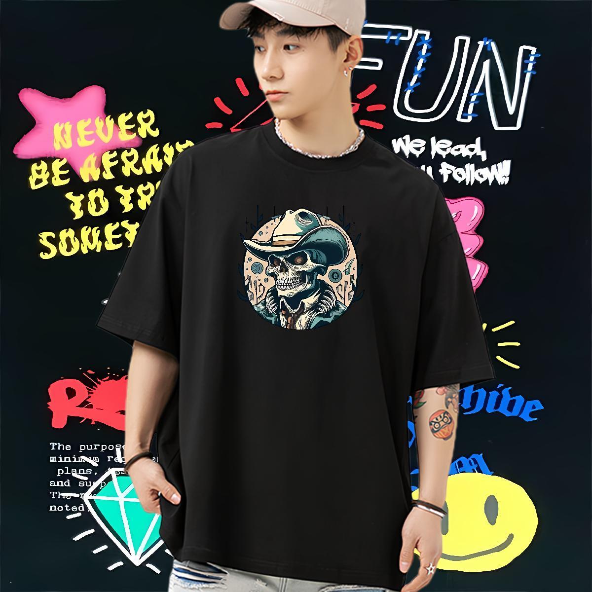 TOP Quality Mens T Shirts 100% Cotton 230g angry Sports Casual Graphic Breathable Crew Neck Men Clothes T-Shirt 2024 Summer Tops Tees