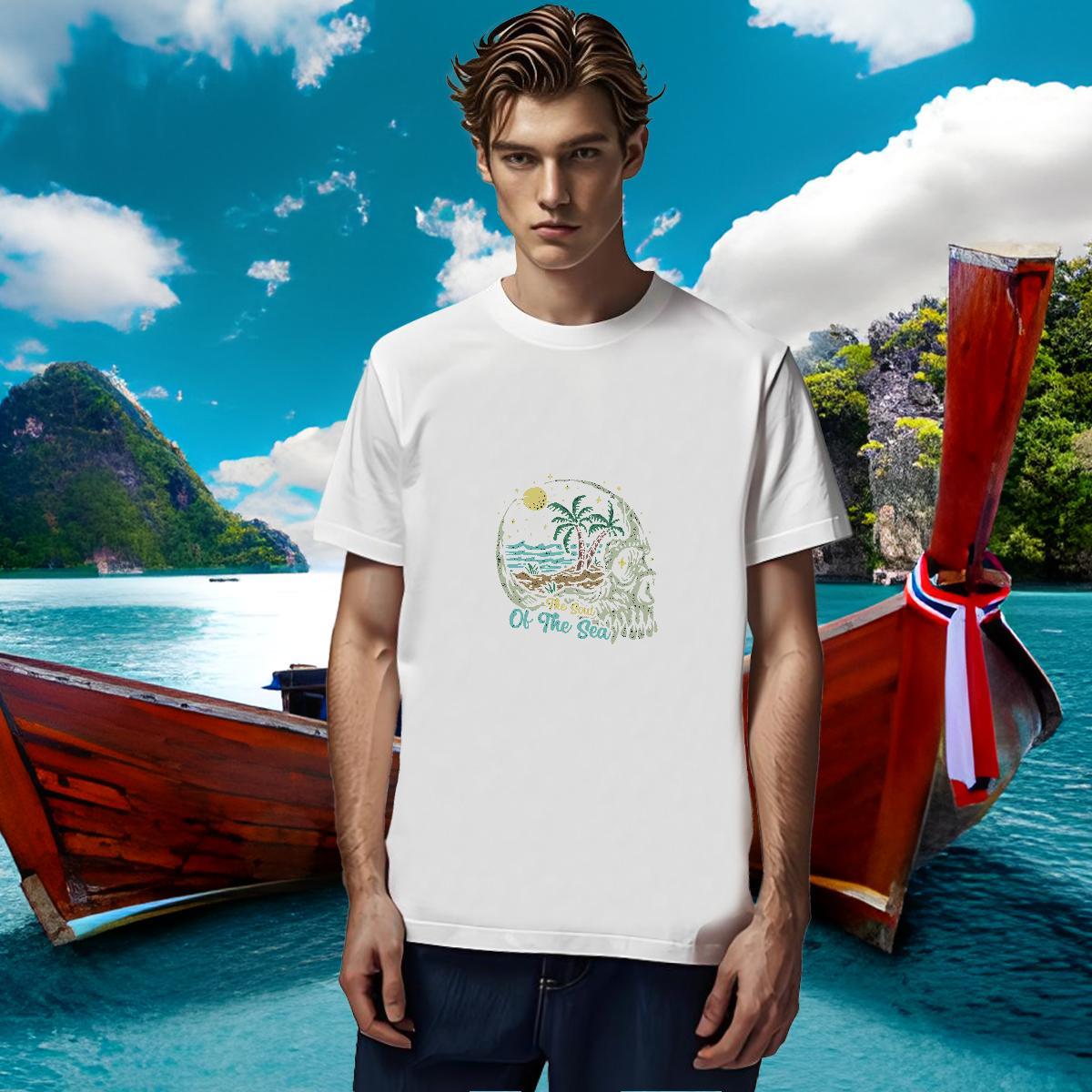 Cool Design T Shirts Men 230g Cotton skull Outdoor Customized O Neck Short Sleeves Men Tees New Tops
