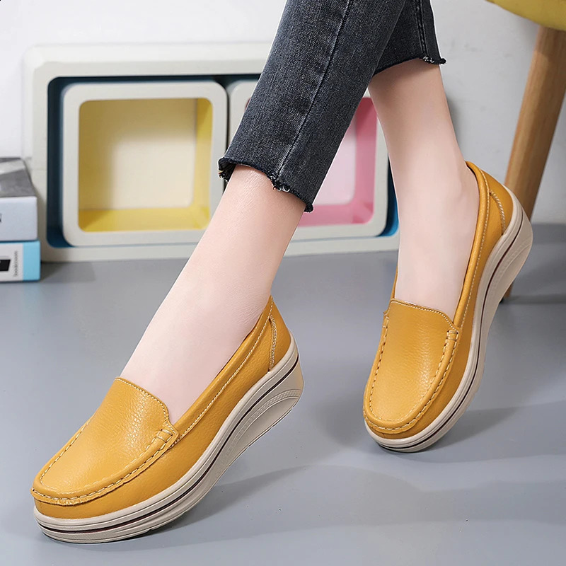 Womens platform shoes with a thick sole increase of 42 large casual shoes wedge high heels single foot shoes 240823
