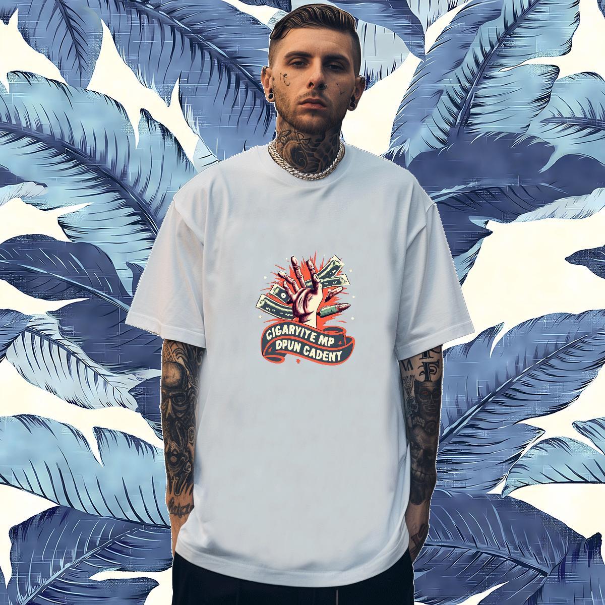 Cool Design Men T Shirts 100% Cotton 230g skull Street Wear White Plus Size Breathable Short Sleeve Men Clothes T-Shirt New Designer Tshirts