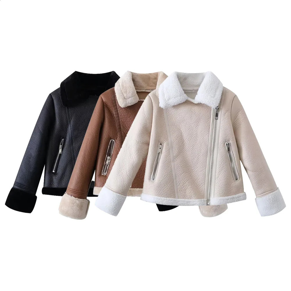 UNIZERA AutumnWinter Womens Clothing Fashion Casual Edition Polo Neck Fur Integrated Jacket Coat 240824