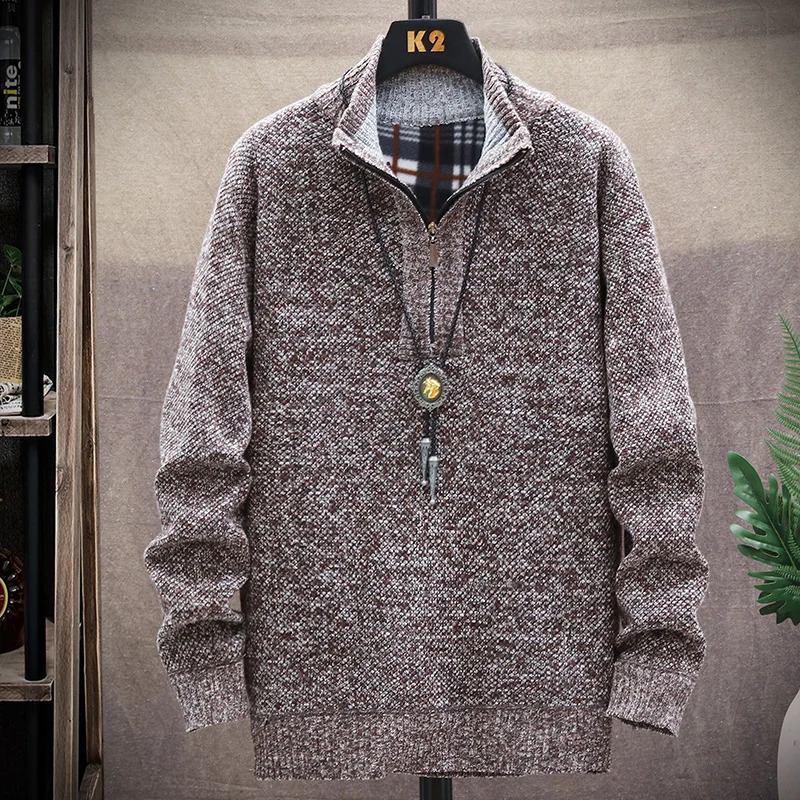 Mens Winter Sweater Solid Mens Sweat-Shirt Fashion Knit Pullover Winter Man Sweater Pullover Knitted Top 2024 Autumn 240824