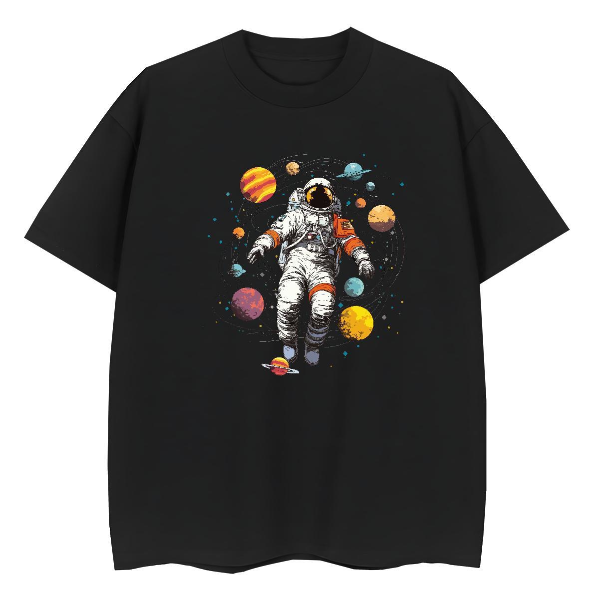 Wholesale Unisex Tshirts 230g Cotton universe Casual Daily Wear Woman T Shirts Breathable Plus Size Cartoon Clothes Shirt