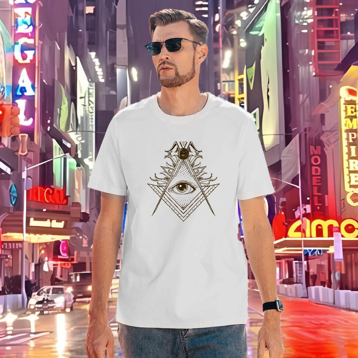 TOP Quality Man T Shirts 230g 100% Cotton eye of the devil High Street Hip Hop Custom Cartoon Breathable Short Sleeve Couples T Shirts DIY Customized 