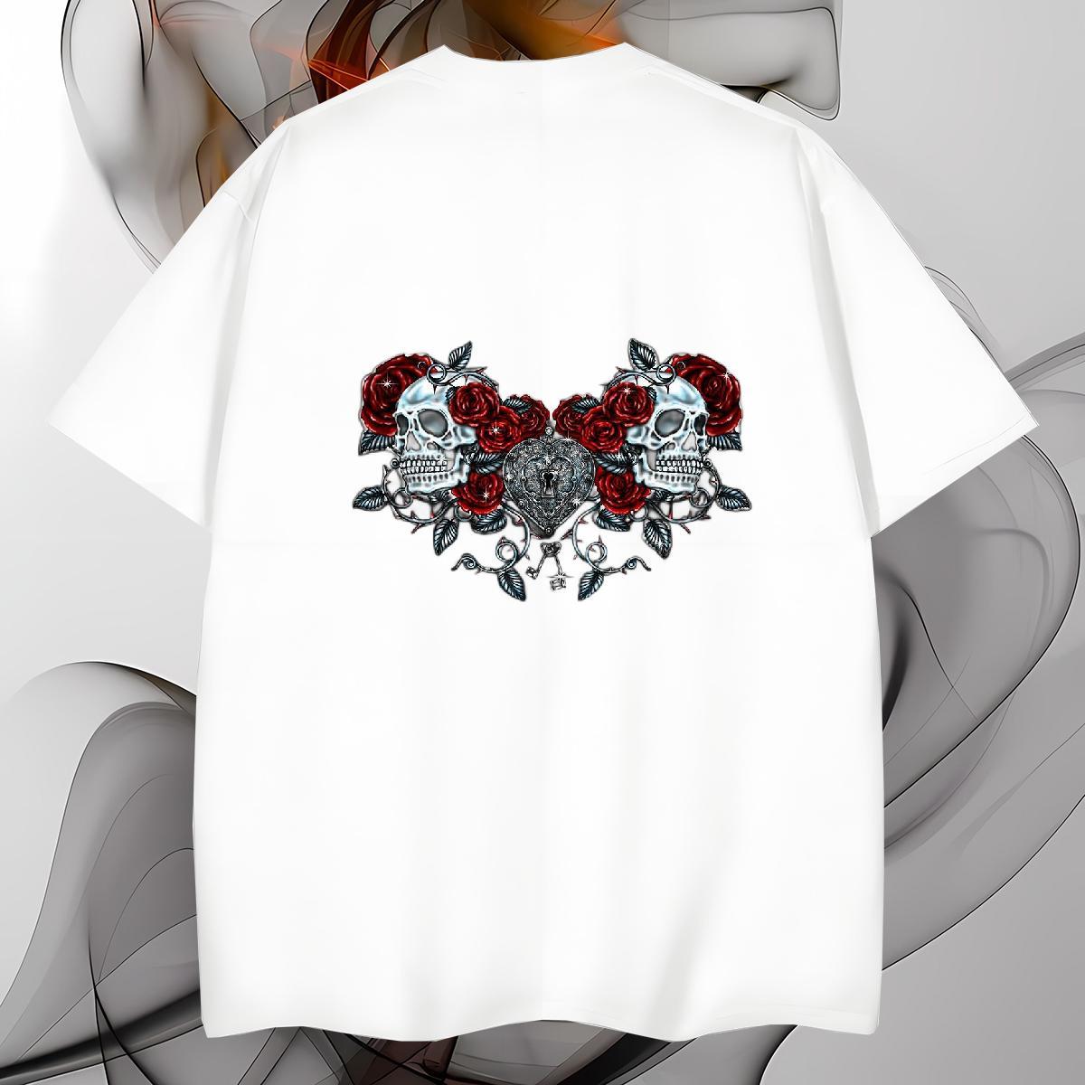 Loose Mens T Shirts 230g Cotton flower Hip Hop Custom Print Oversized Breathable Tshirt for Man Woman DIY Customized Tops