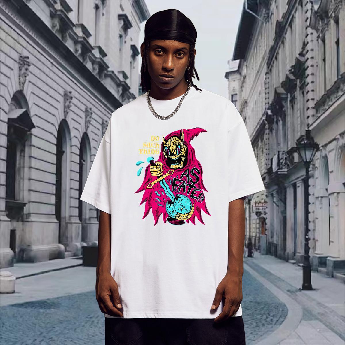 TOP Quality Mens T Shirts 100% Cotton 230g witch Anime Printing Street Custom Print Plus Size Crew Neck Breathable Men Clothes T-Shirt New Arrival Top