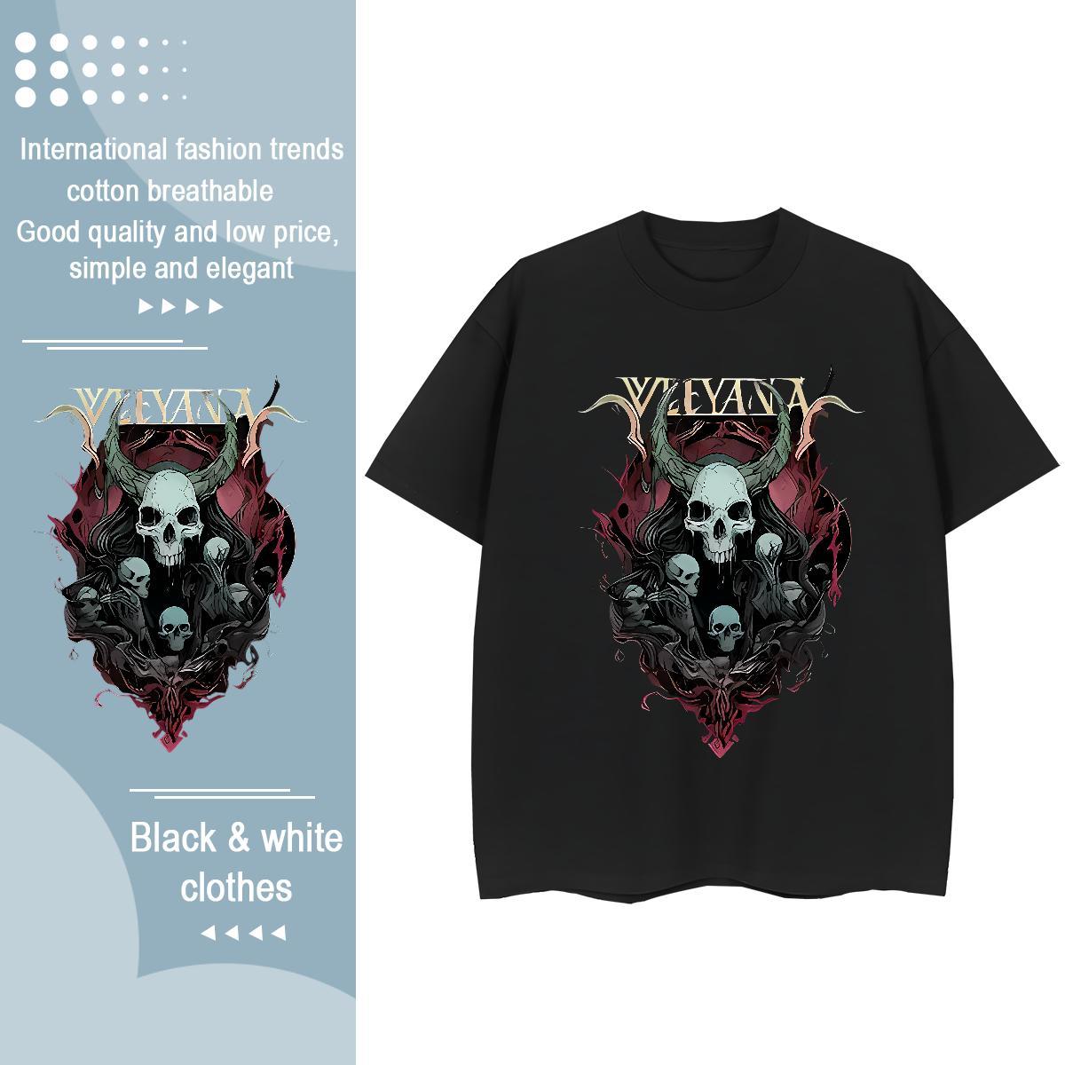 Loose Mens T Shirts 100% Cotton 230g skull Outdoor Custom Print Plus Size Breathable Crew Neck Tshirts Designer Fashion Tee Shirt