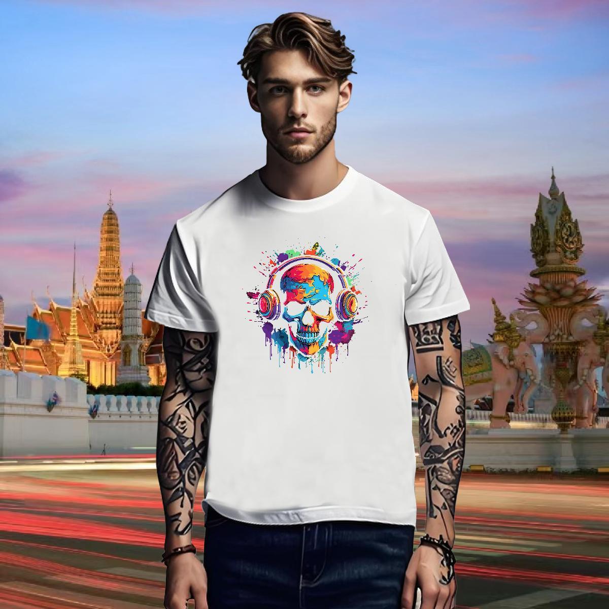 Loose Men T Shirts 100% Cotton 230g skull Summer Casual Custom Anime Breathable Soft Men Clothes T-Shirt 2024 Designer Tees Shirts