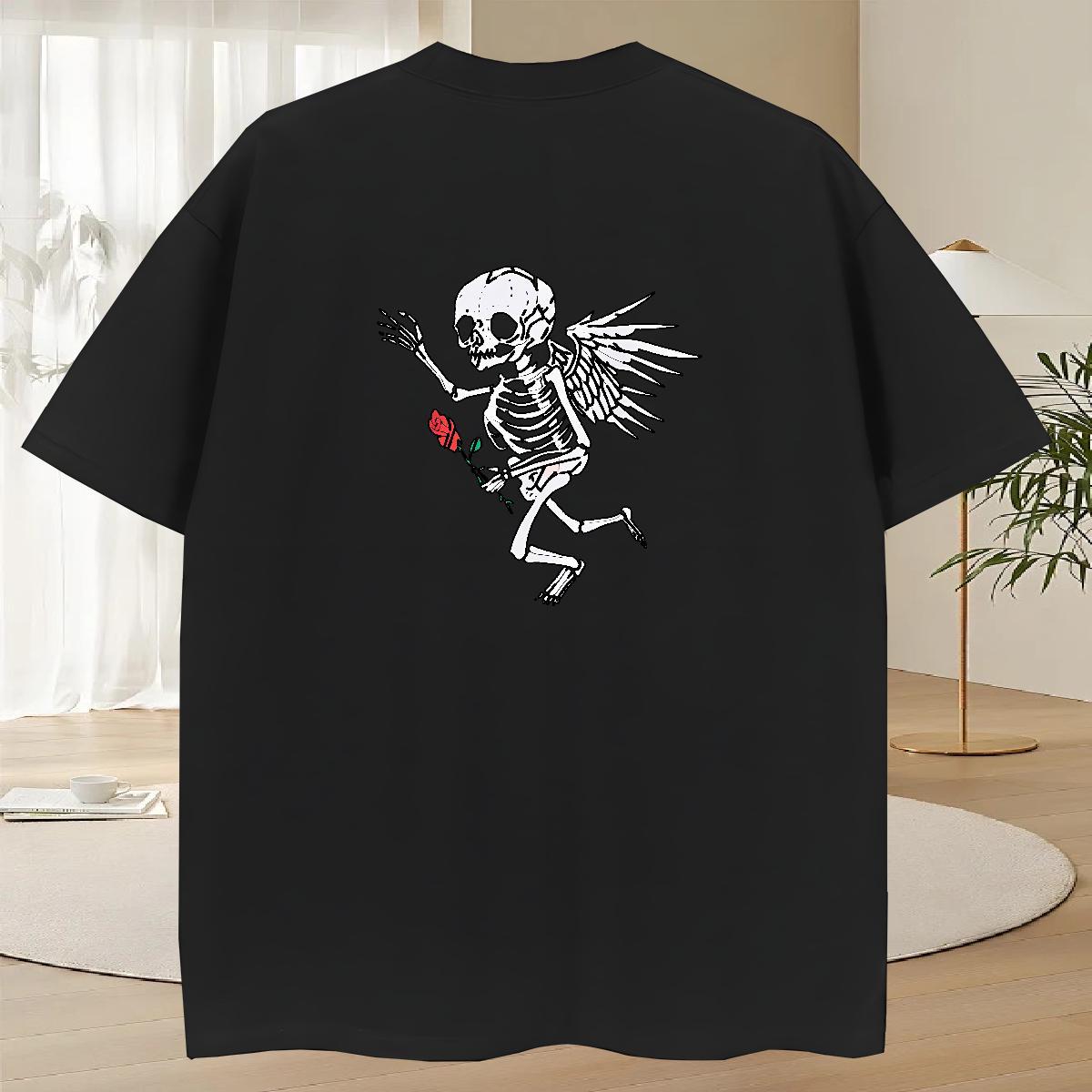 Classic Mens T Shirts 230g 100% Cotton skull Spring Summer Skull Breathable Short Sleeve Men Tshirts Designer Fashion Tops