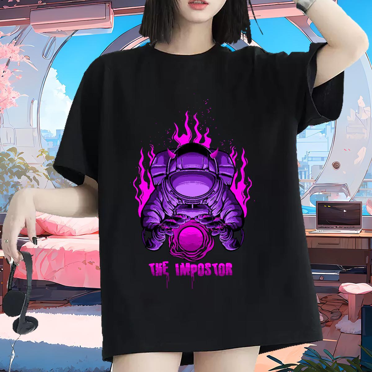 5A Women Tshirts 230g Cotton universe Spring Summer Women T Shirts Comfortable Custom Cartoon Tees Shirts