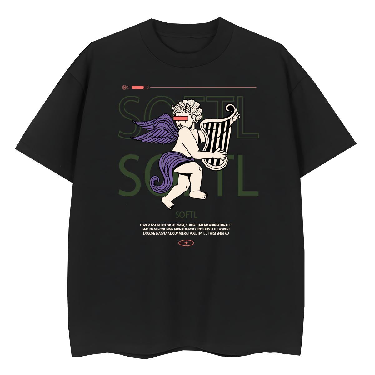 Popular Women Tshirts 230g Cotton funny Sport T Shirt For Woman Short sleeve Soft Cartoon Print Tees