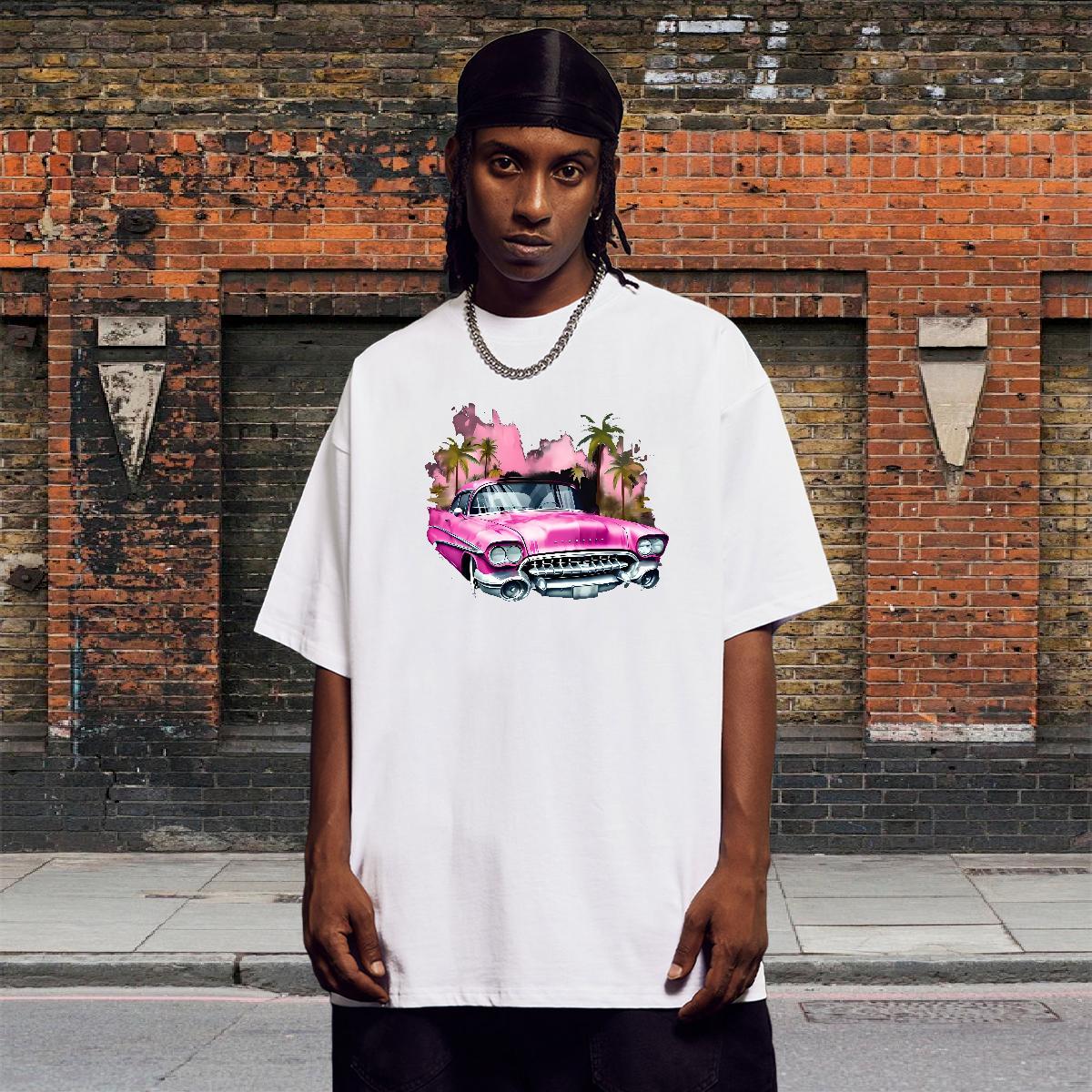 Loose Fit Men T Shirts 230g 100% Cotton car Daily Wear Black Oversized Breathable Mens Tshirts Fashion Tees