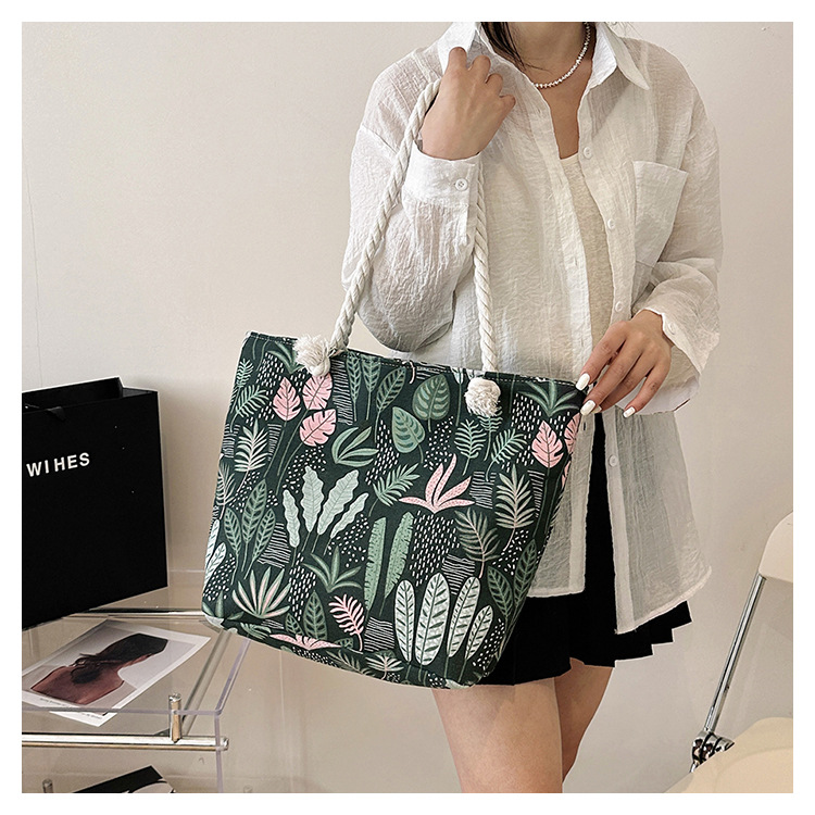 Women Bag New Canvas Bag Trendy Ethnic Style Ladies Large Fashion Print Shoulder Bag Versatile Free shipping