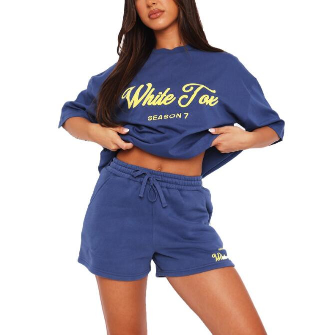 Luxury Tracksuit WHITE Shorts 2 piece set designer TShirts Shorts womens clothing Fashion Sports short Sleeves Pullover Hooded Woman Sporty track suits