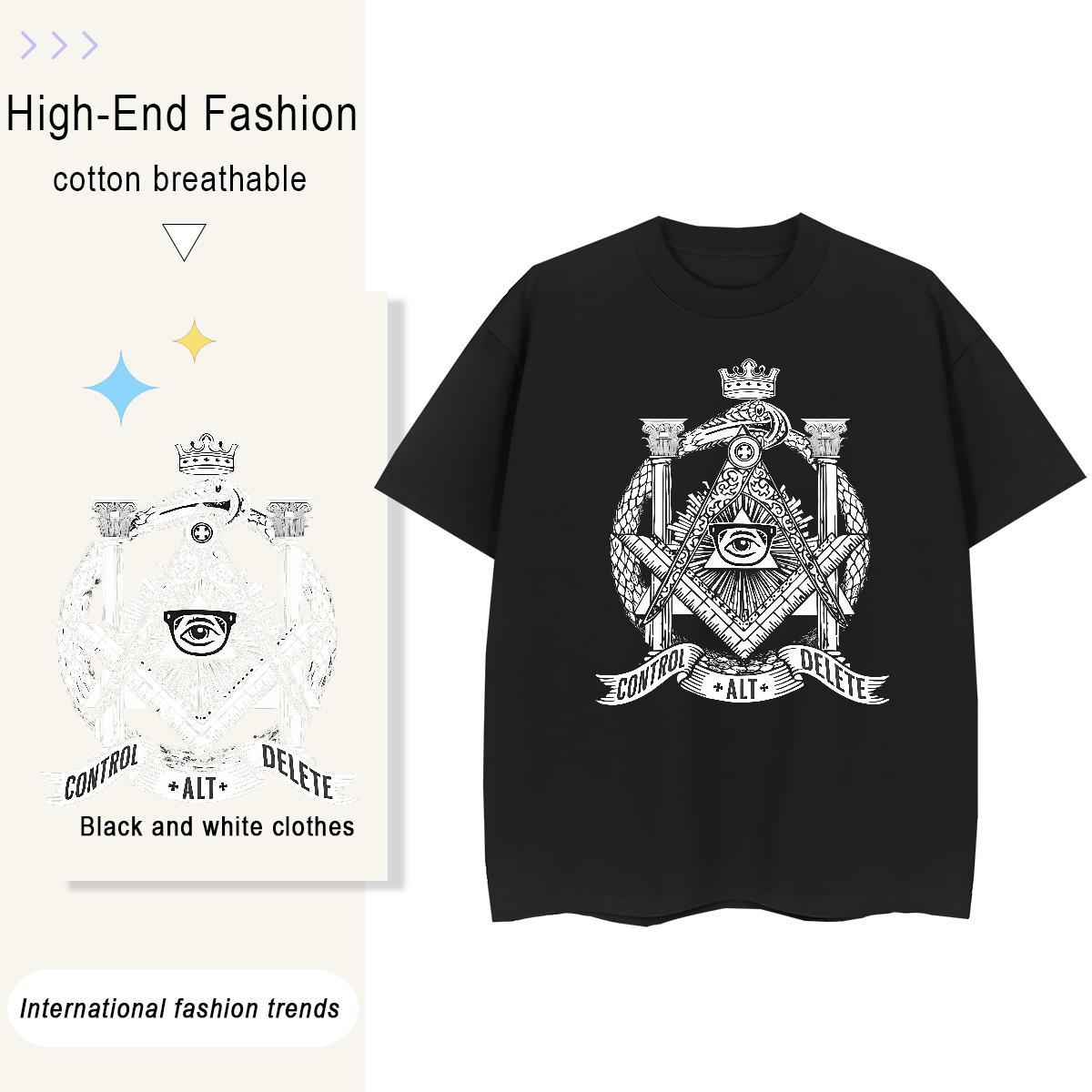 Brand T shirt 230g Cotton eye of the devil Street Skull Breathable Men Tees Classic Top Tees