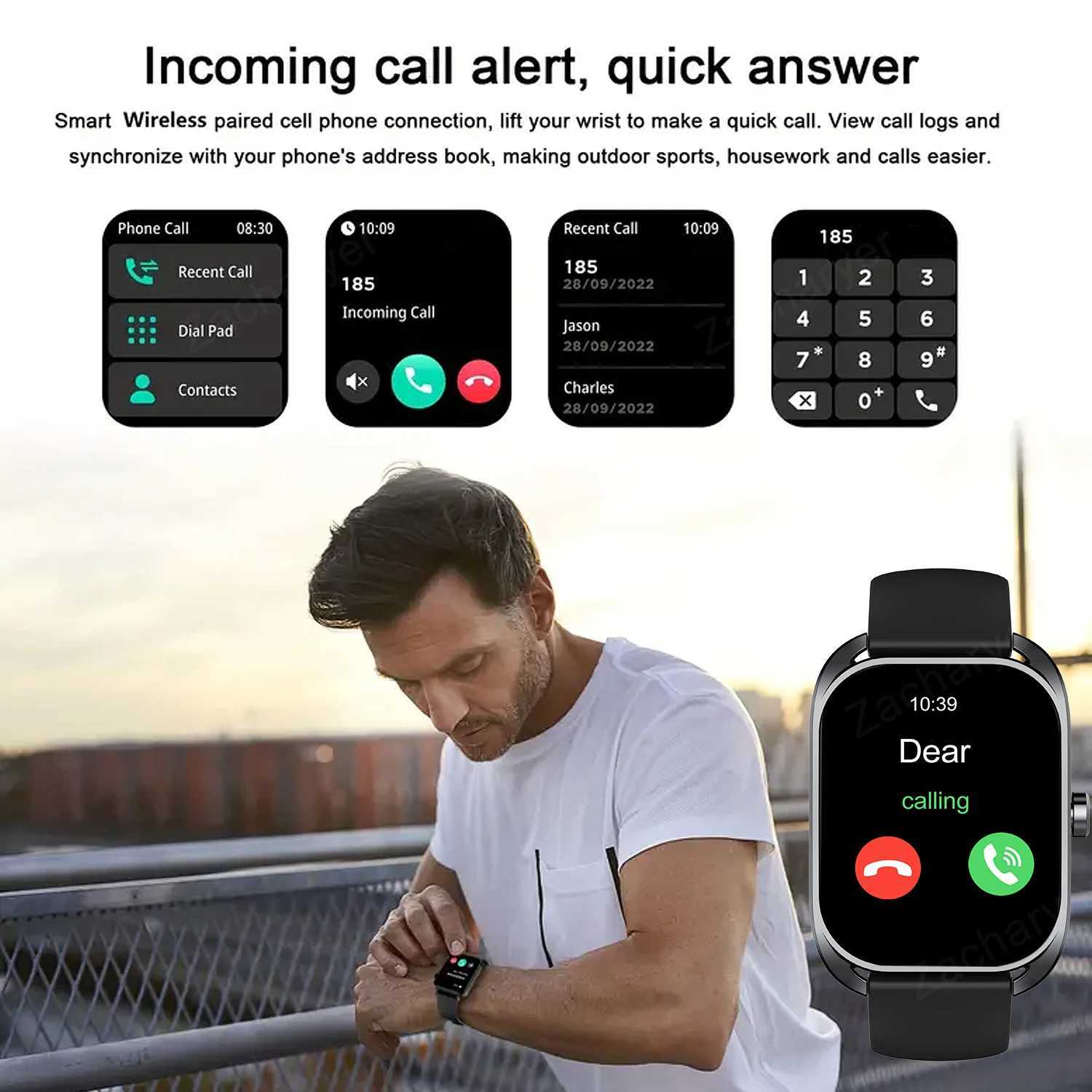 Smart watch calling reminder and rejection wireless calling /dial multi -Sport modeSMS reminder for iPhone/Andriod M240824