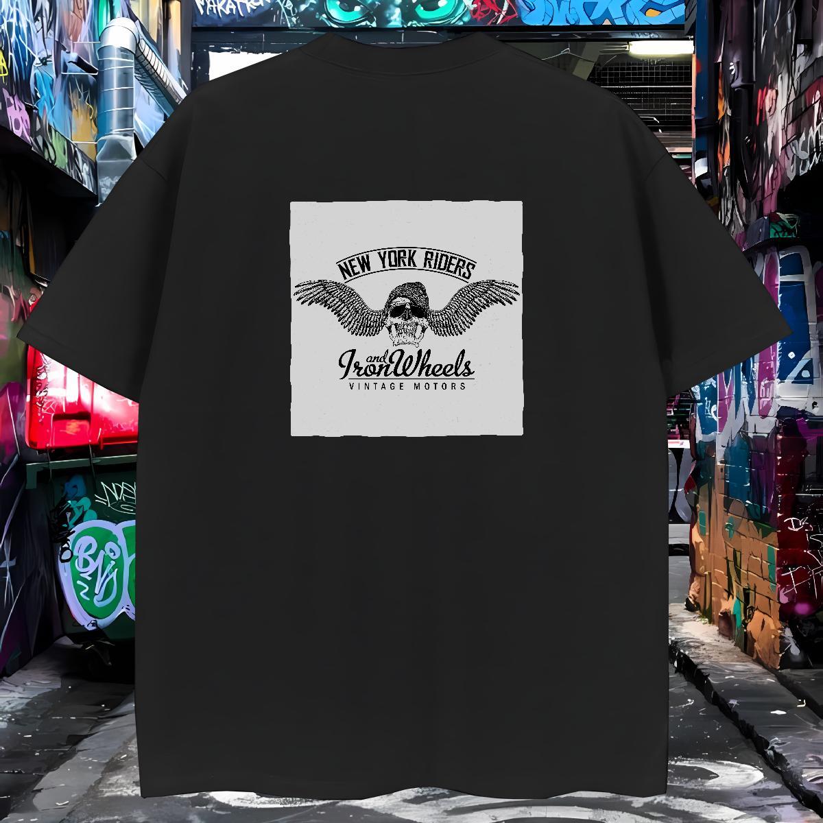 Unisex T Shirt For Man 230g 100% Cotton skull Spring Summer Plus Size Custom Short Sleeve O-Neck Men Tops Tees Classic Casual Clothes