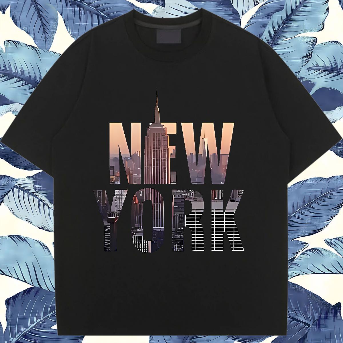 5A Lady T shirt 230g Cotton New York High Street Hip Hop Women T Shirts Crew Neck Breathable Anime Oversized Tops Shirt