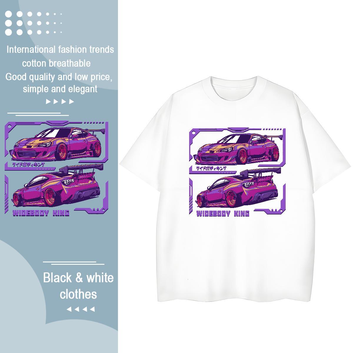 Free Shipping T-Shirts 230g Pure Cotton car Spring Summer Oversized 3XL 4XL Breathable Crew Neck Tshirt for Man Woman 2024 New Tops Shirt