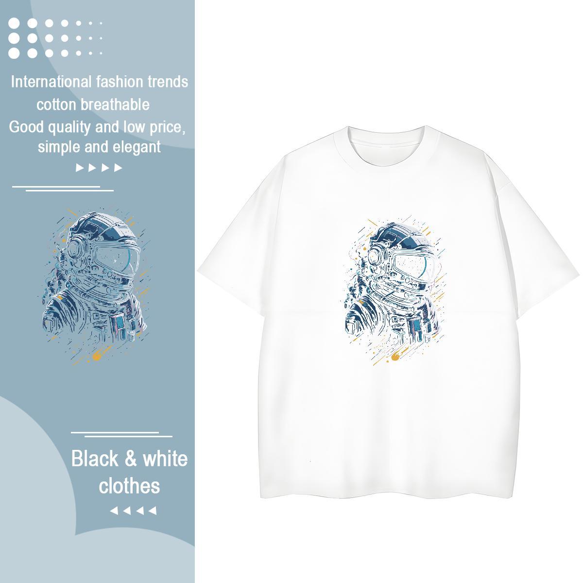 Loose fit Women Tshirts 230g 100% Cotton universe Hip Hop T Shirts Women O-Neck Short Sleeve Customized Wear
