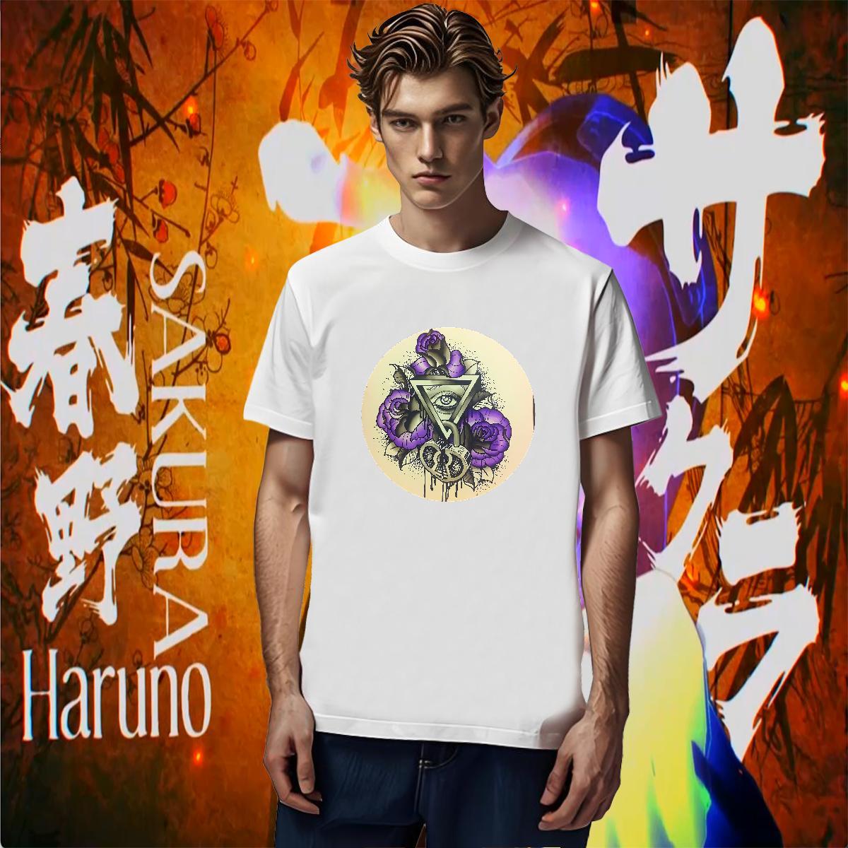 Wholesale Man T Shirts 230g Cotton eye of the devil Street wear Hip Hop Asian Size Crew Neck Breathable Couples T Shirts New Arrival Tee Shirt