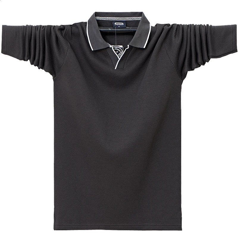 Fashion Solid Comfortable Polo Shirt Men Korean Casual Clothing Long Sleeve Fit Slim Man Polo Shirt Button Collar Tops 6XL 240824
