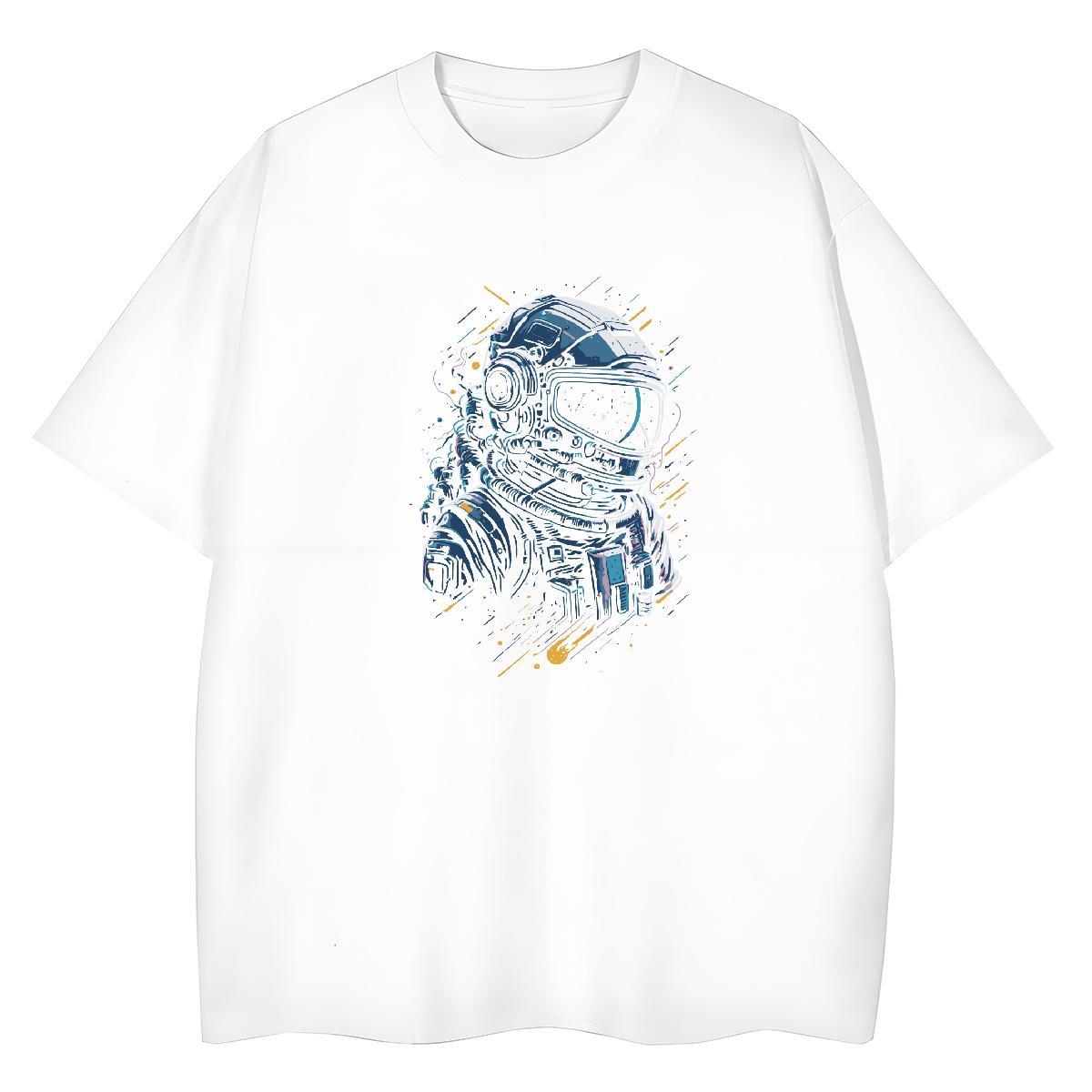 Loose fit Women Tshirts 230g 100% Cotton universe Hip Hop T Shirts Women O-Neck Short Sleeve Customized Wear