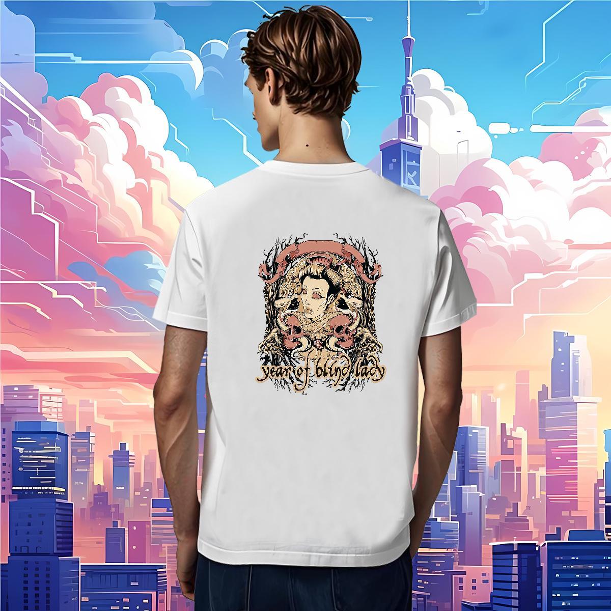 Brand Men T Shirts 100% Cotton 230g skull Casual Beach Anime Crew Neck Breathable Men Tees 2024 Designer Clothes