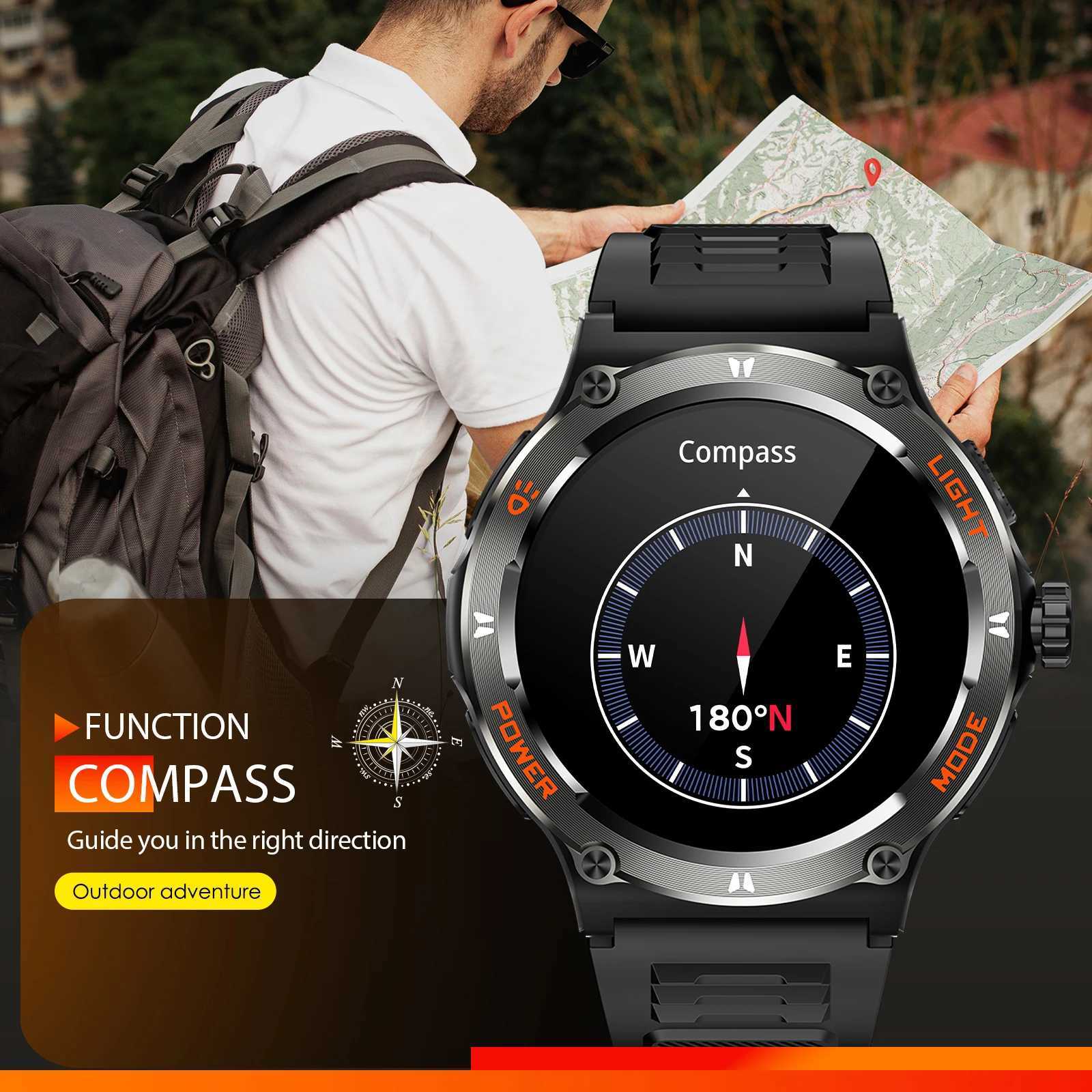EIGIIS Smart Watch 3ATM Waterproof 1.53 KT76 Men Sport With Compass And LED Flashlight Heart Rate Sleep Analysis Bluetooth Call M240824