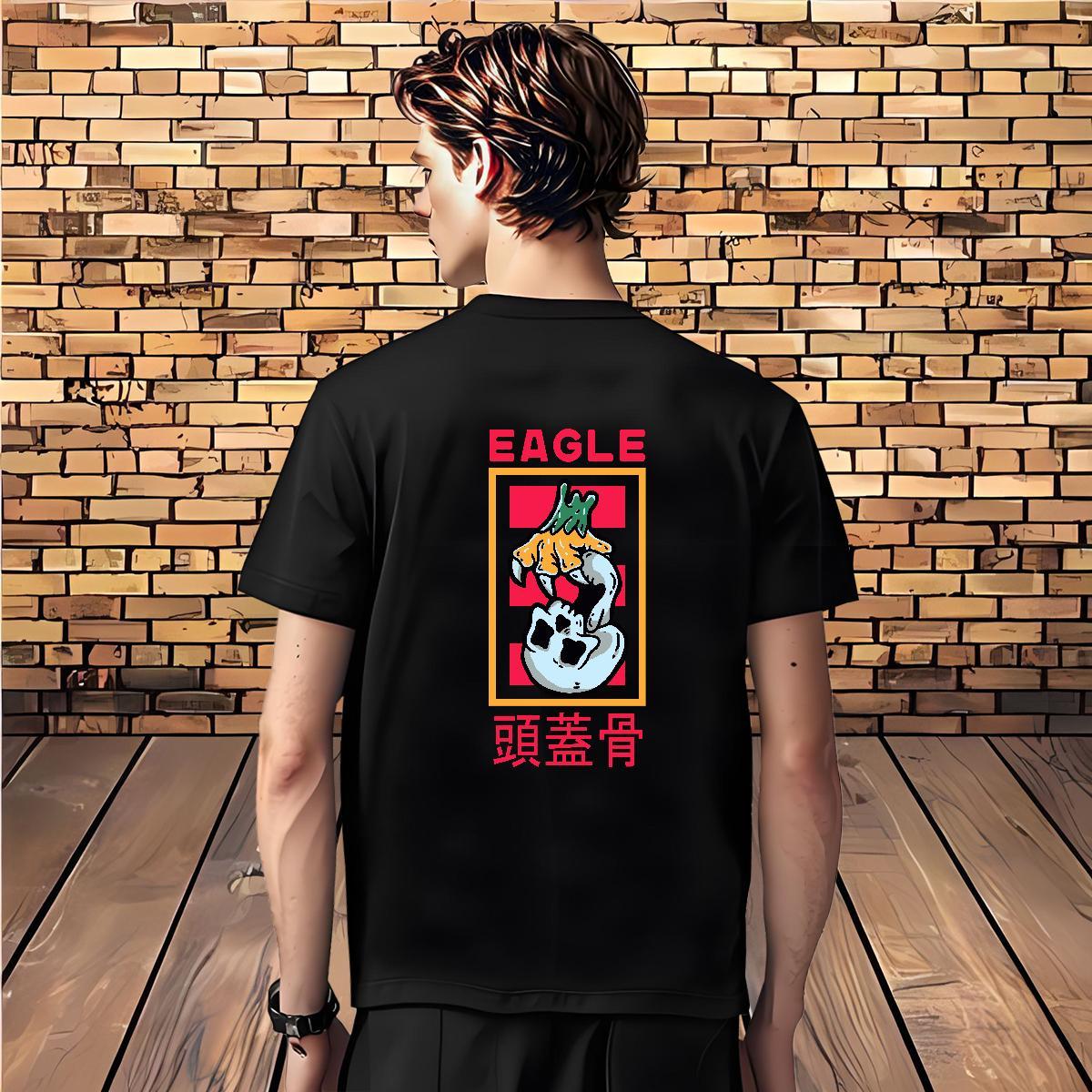 Brand T shirt 230g Cotton skull Anime Printing Street Oversized 4XL Round Neck Short Sleeve Men Tees 2024 New Tops Tees