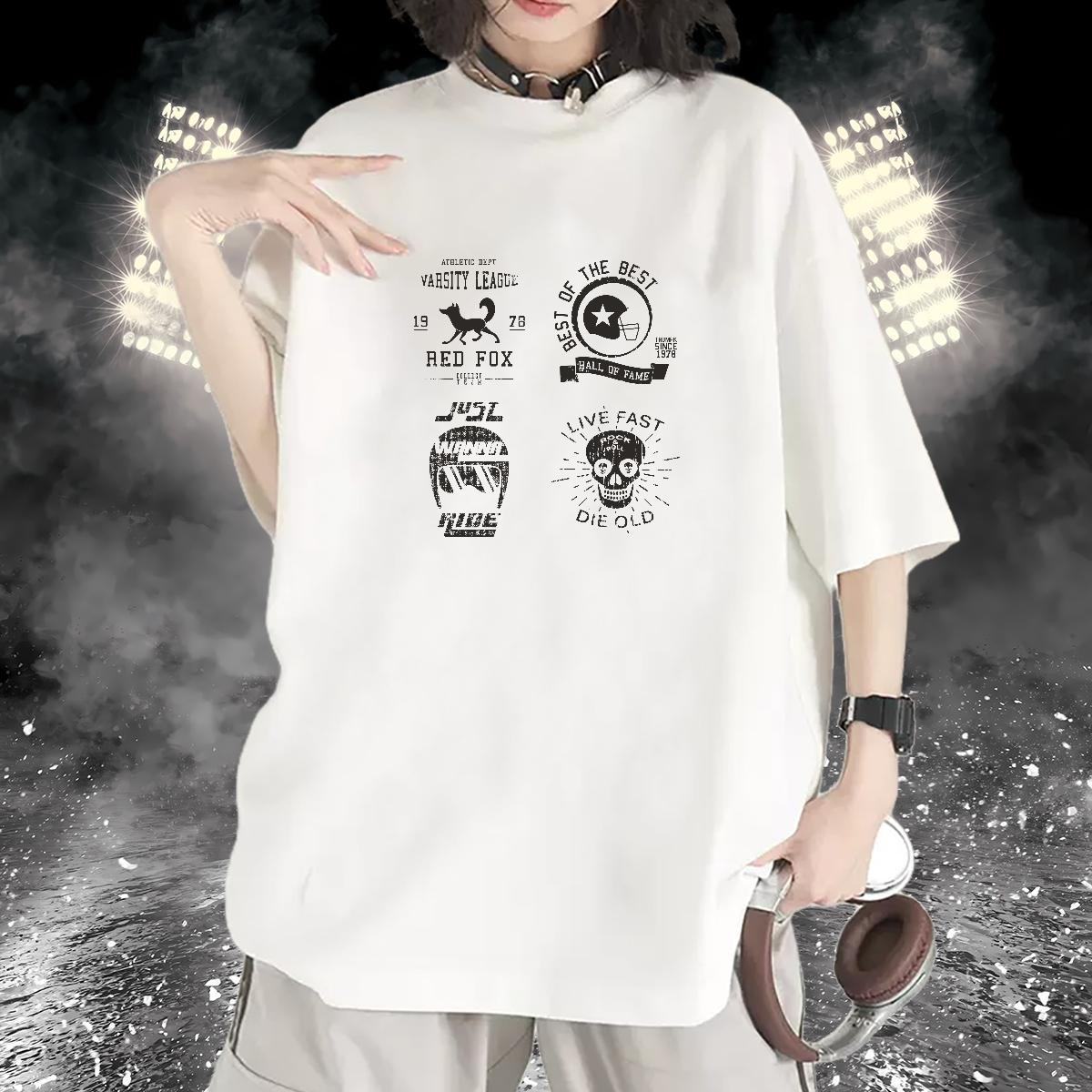 High quality Womens Tshirts 100% Cotton 230g letter Sport T Shirts Women Breathable Soft Customized Clothes