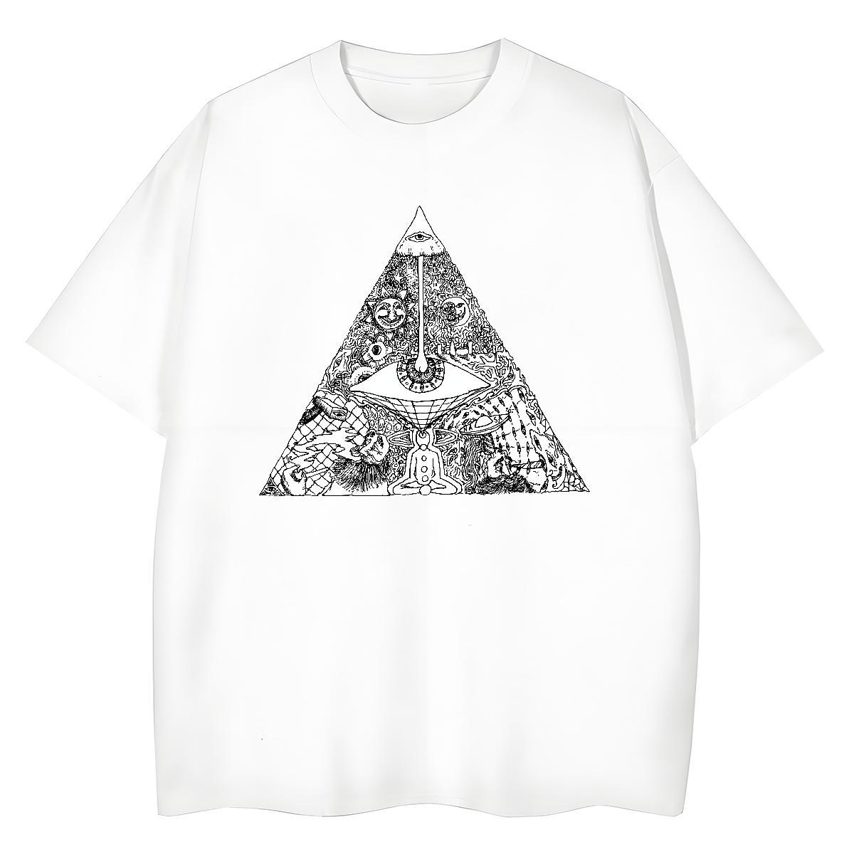 Cool Design T-Shirts 230g Pure Cotton eye of the devil Hip Hop Anime Print Crew Neck Breathable Mens Tshirts Casual New Tees Shirts
