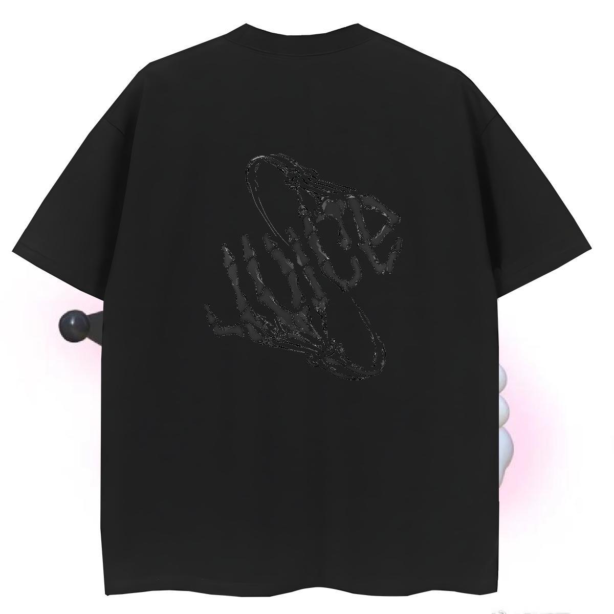 Cool Design T-Shirts 230g 100% Cotton skull Street Wear Floral Print Breathable Short Sleeve Tshirt for Man Woman 2024 DIY Clothings