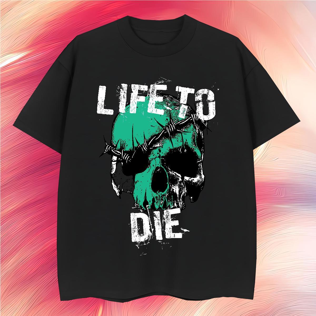 High Quality Mens T Shirts 230g Cotton skull Sport Plus Size Cartoon Breathable Soft Tshirts Fashion Designer Tops Tees