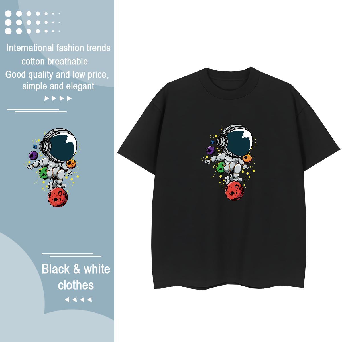 Designer Nice Lady T shirt 230g 100% Cotton universe Beach T-Shirts for Women Breathable Crew Neck Custom Printed Tops Tees