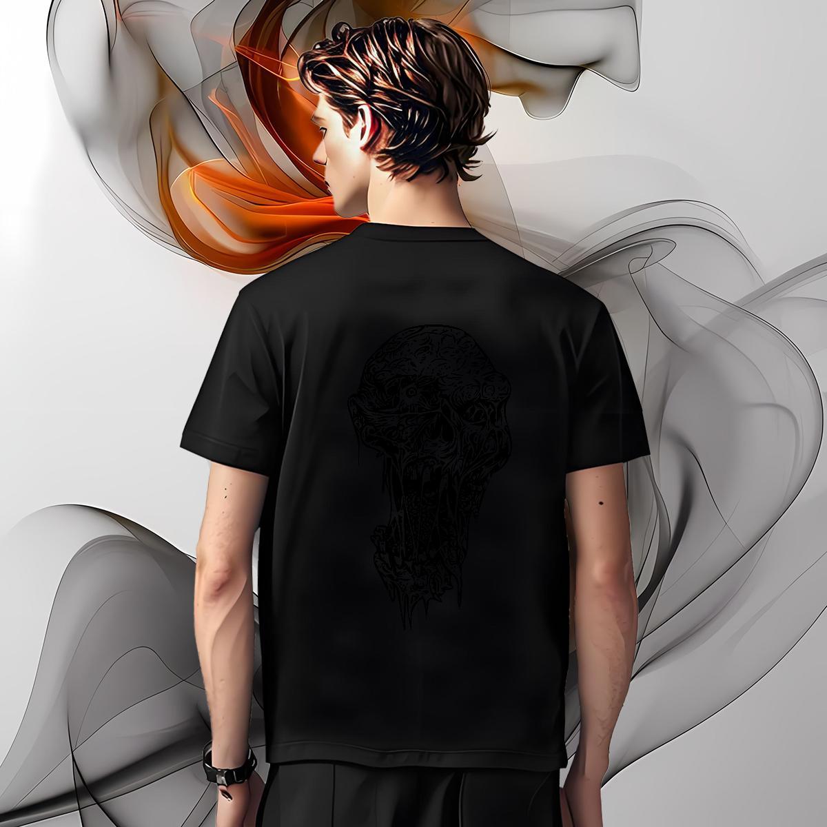 Classic T shirt 230g Pure Cotton skull Summer Casual Graphic Short Sleeve O-Neck Tshirt for Man Woman Brand Top Tees