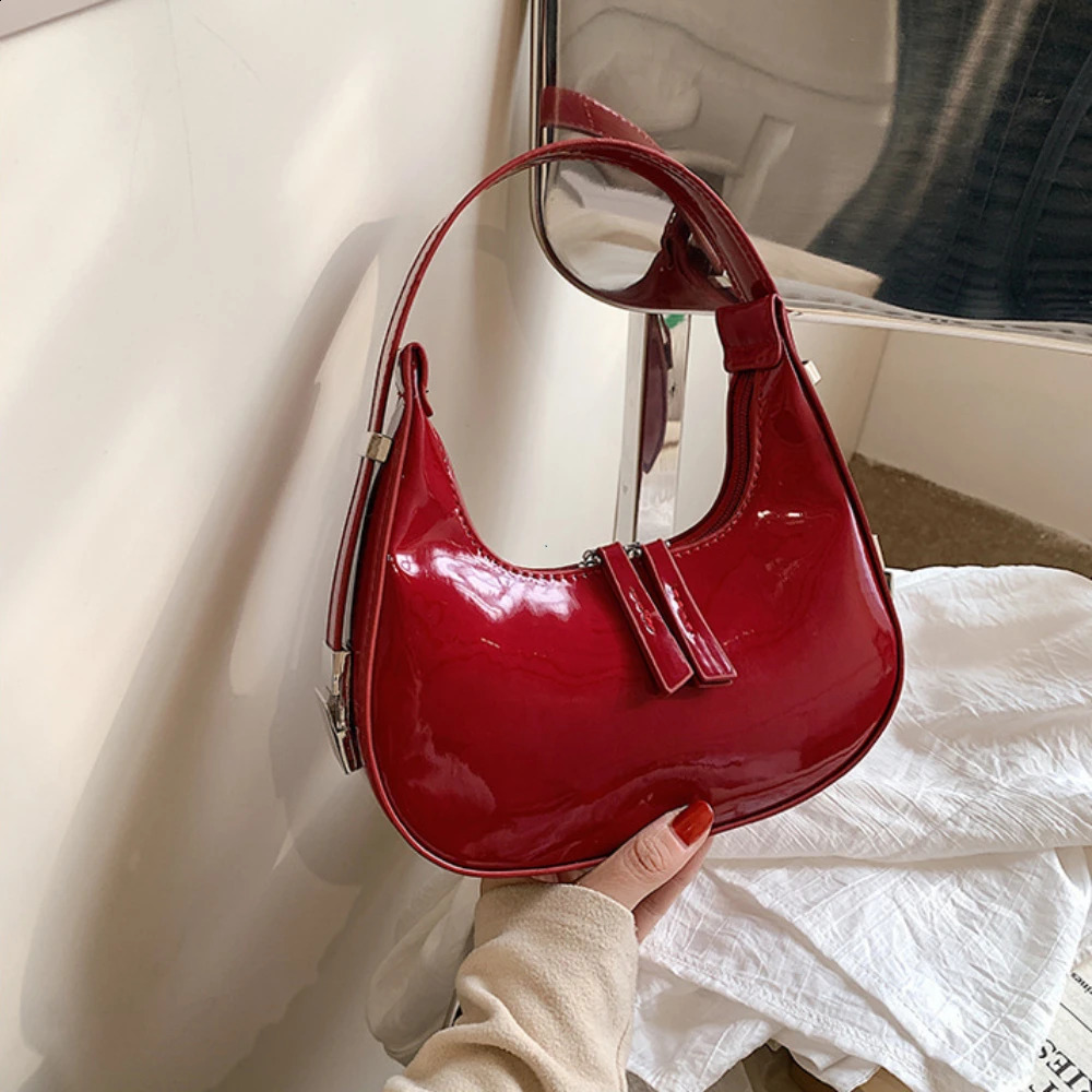 2024 Moon Bags PU Leather Armpit Shoulder Purse Vintage Small Bag for Women Girls Summer Handbag Shopper 240824
