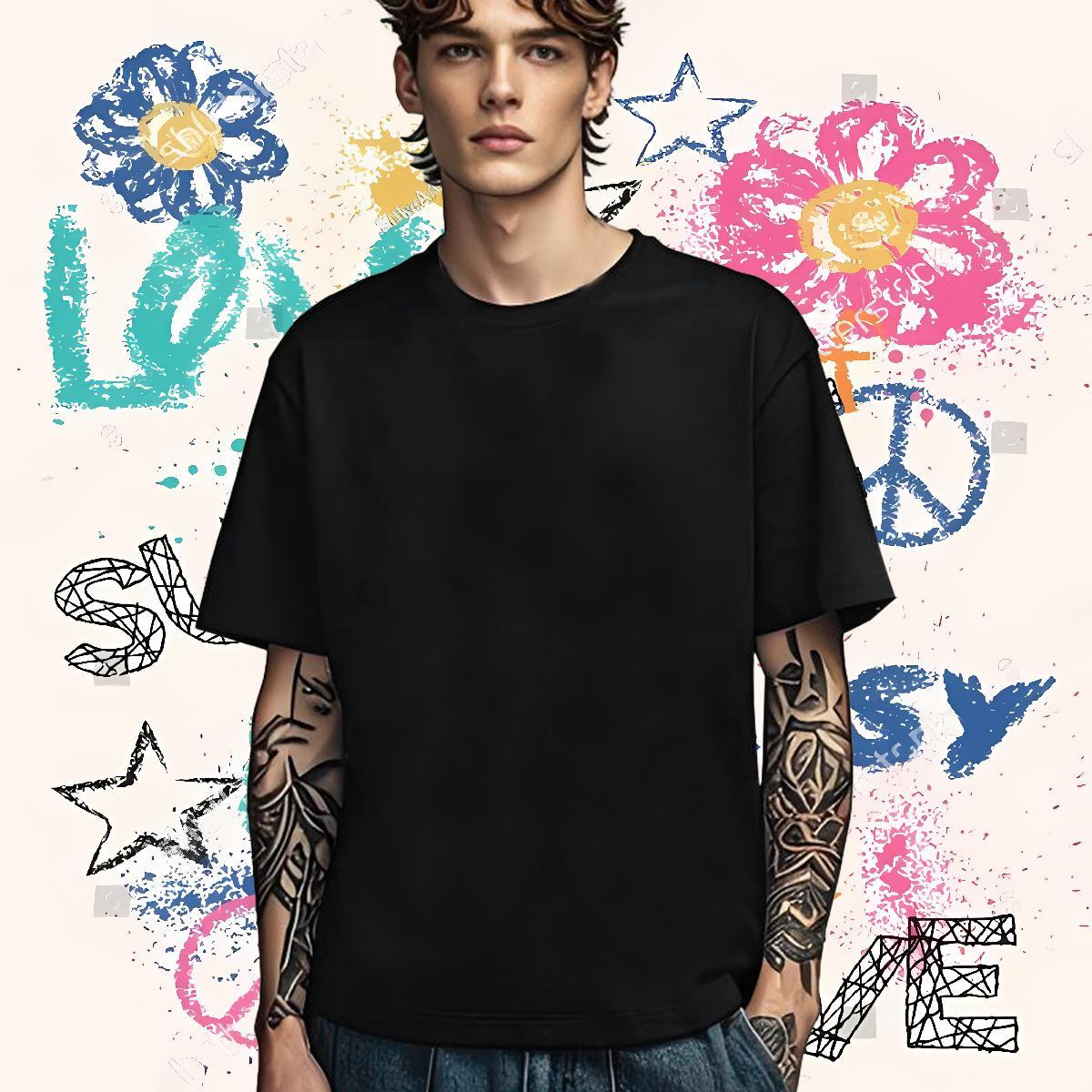 Popular T-Shirts for Men 230g Pure Cotton eye of the devil Casual Oversized 3XL 4XL Short Sleeve O-Neck Tshirts 2024 Clothes