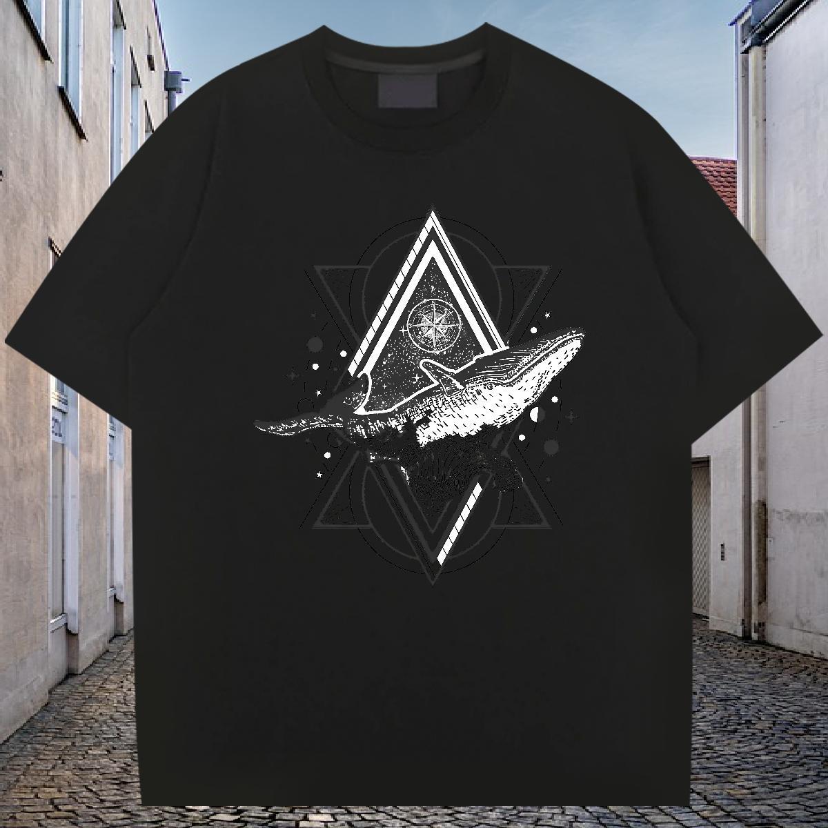 Popular T shirt 230g Pure Cotton eye of the devil Daily Outfit Custom Printing Breathable Short Sleeve Men Tops Tees 2024 Summer Clothes