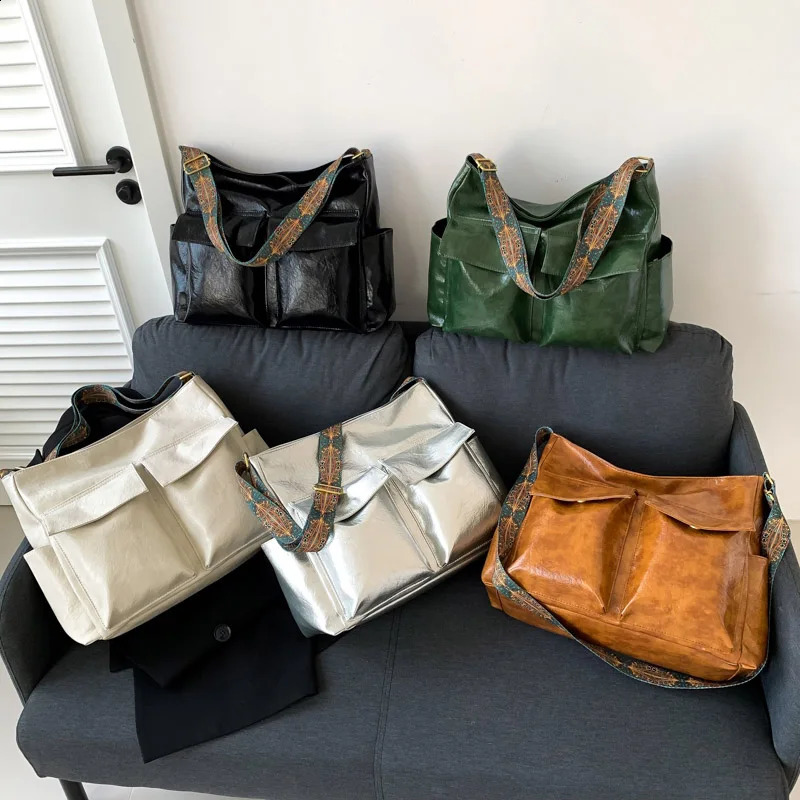 Vintage Women Handbag High Quality Soft Leather Shoulder Bags Large Capacity Female Bag Top Handle Crossbody Bag Casual 240824