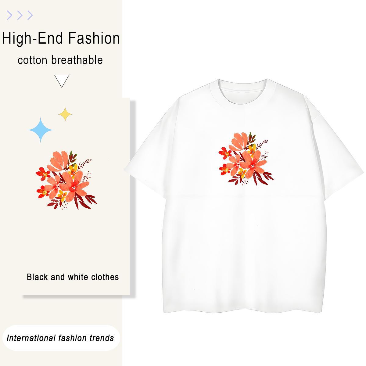 High quality Unisex Tshirts 100% Cotton 230g painting Sport Womens T Shirts Crew Neck Breathable Custom Printed Tees